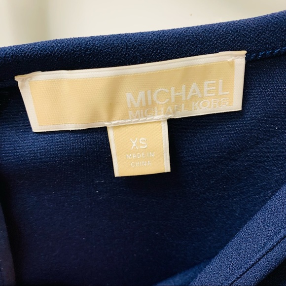 NWOT Michael Kors Navy Dress w/Sleeve Embellishments Size XS - Picture 11 of 12